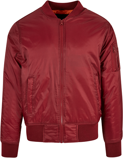 Modische Herren-Bomberjacke mit orangenfarbenem Innenfutter