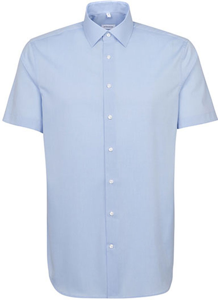 Bügelfreies Slim Fit-Herrenhemd mit Kentkragen