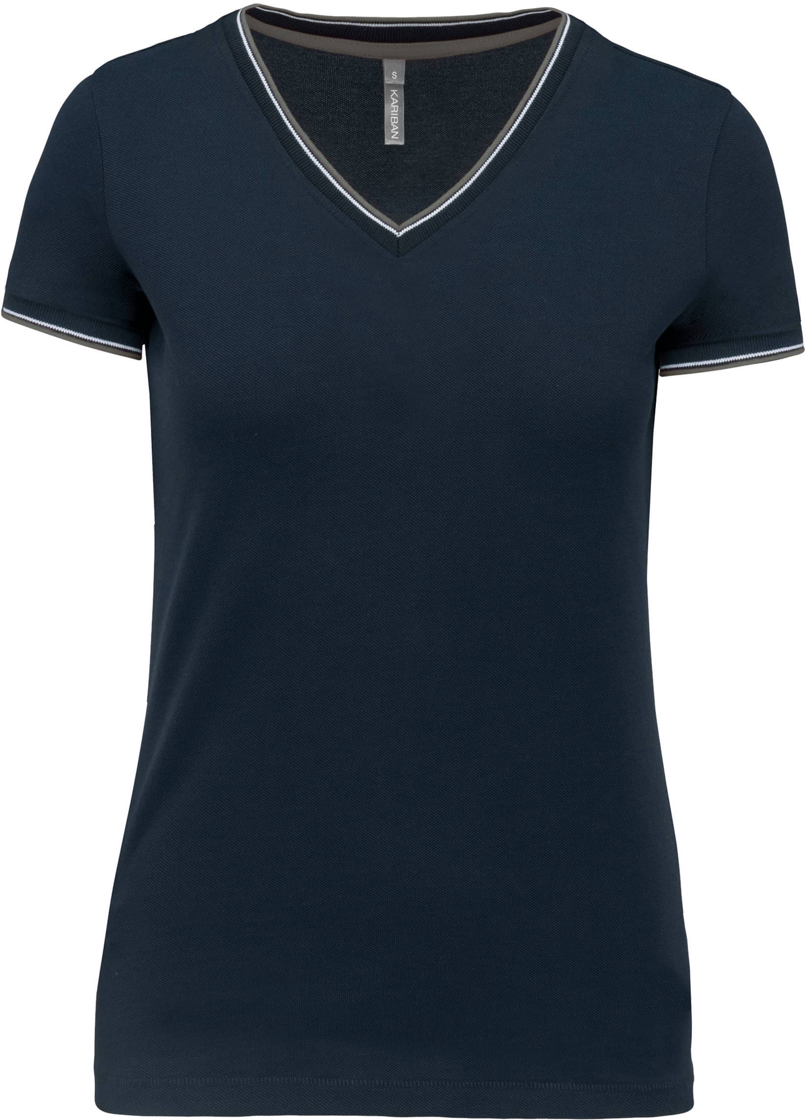 Ladies’ Piqué Knit V-Neck T-shirt