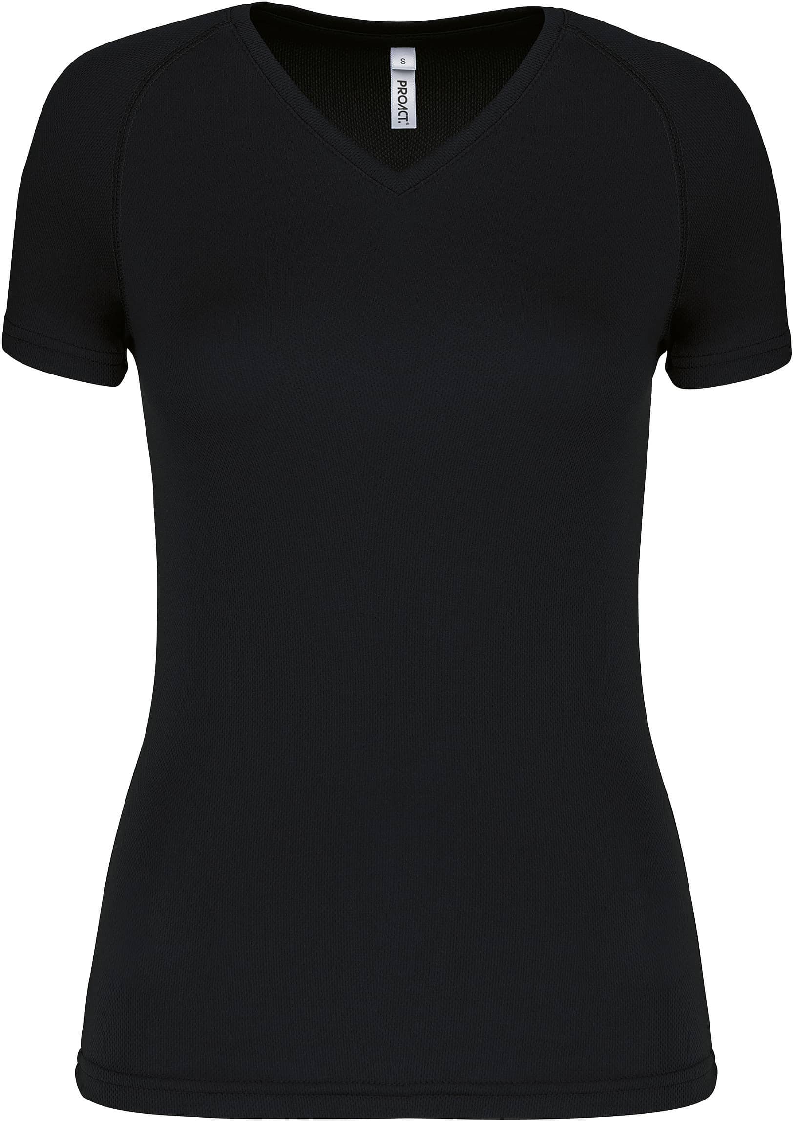 Damen Kurzarm-Sportshirt mit V-Ausschnitt