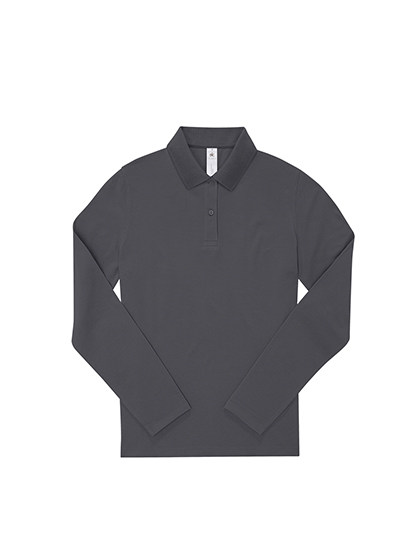 Schweres Damen Langarm-Poloshirt aus nachhaltigerer Baumwolle