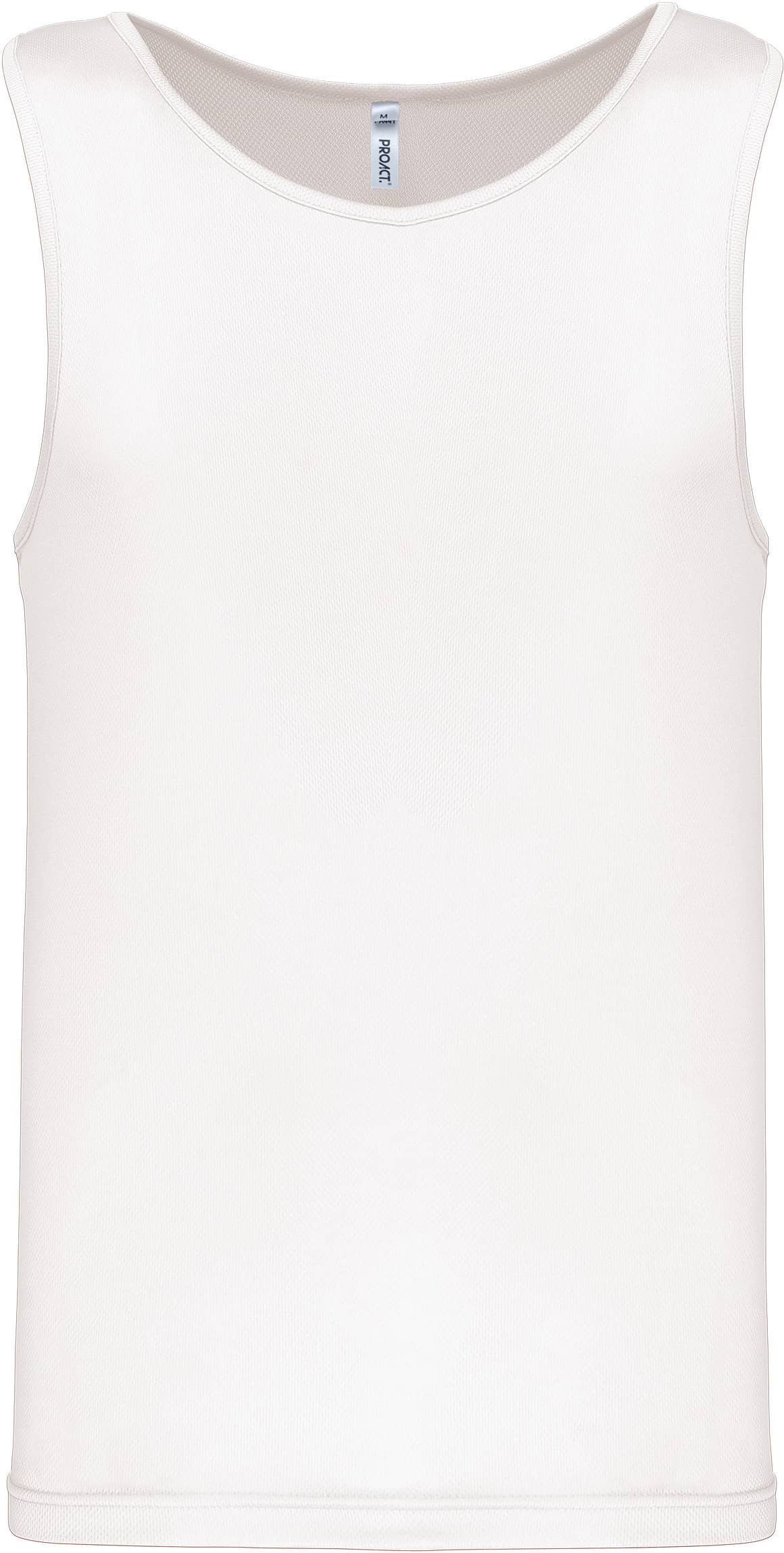 Herren Basic Sport Funktionsshirt ärmellos - White