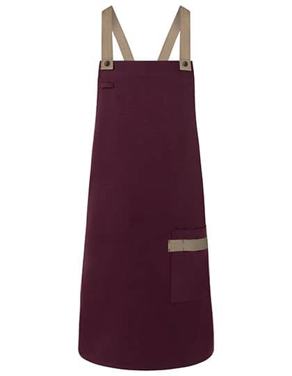 Latzschürze "Urban-Look" mit Kontrastbändern und Tasche