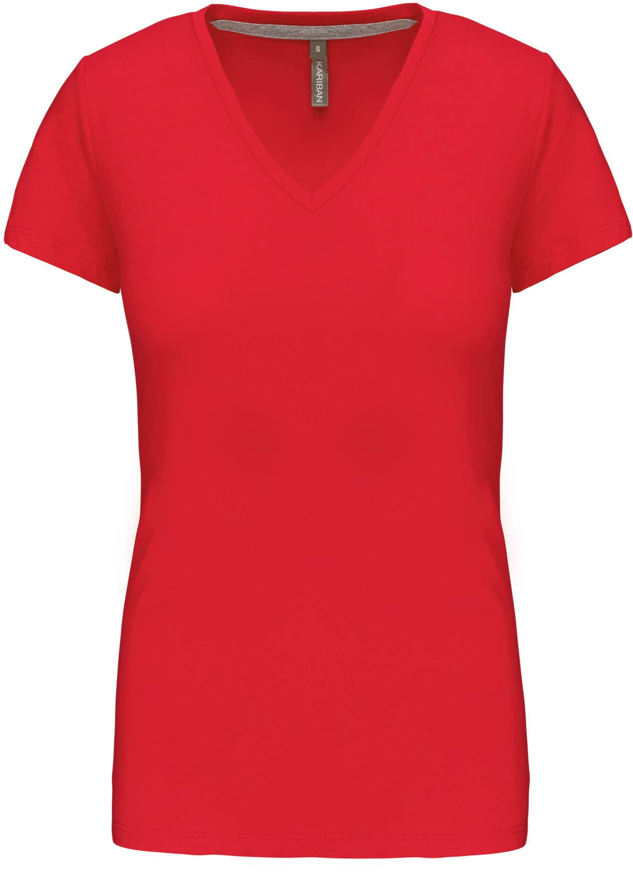 Ladies` Short-sleeved V-Neck T-Shirt