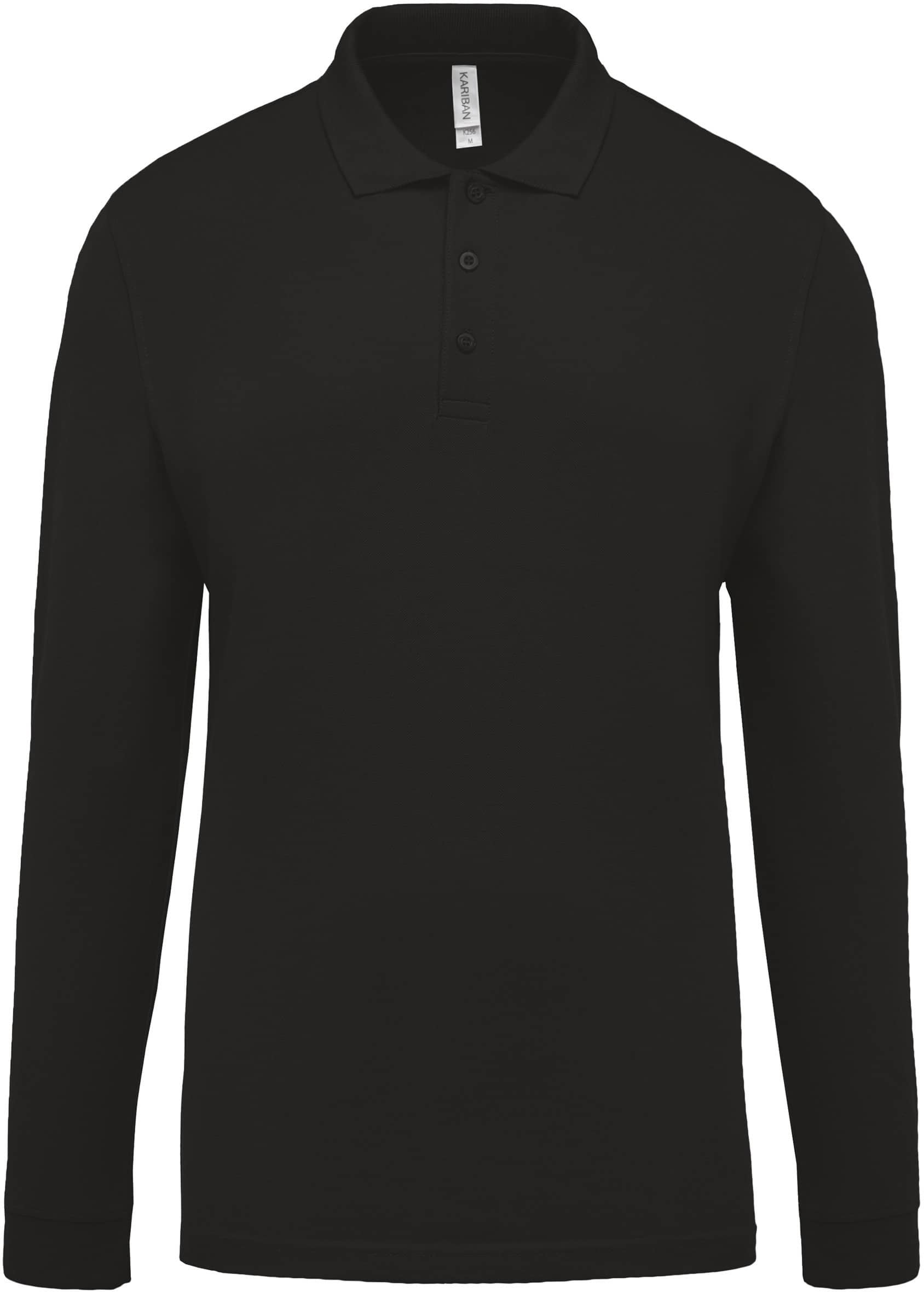 Herren Langarm-Polohemd. Baumwollpiqué
