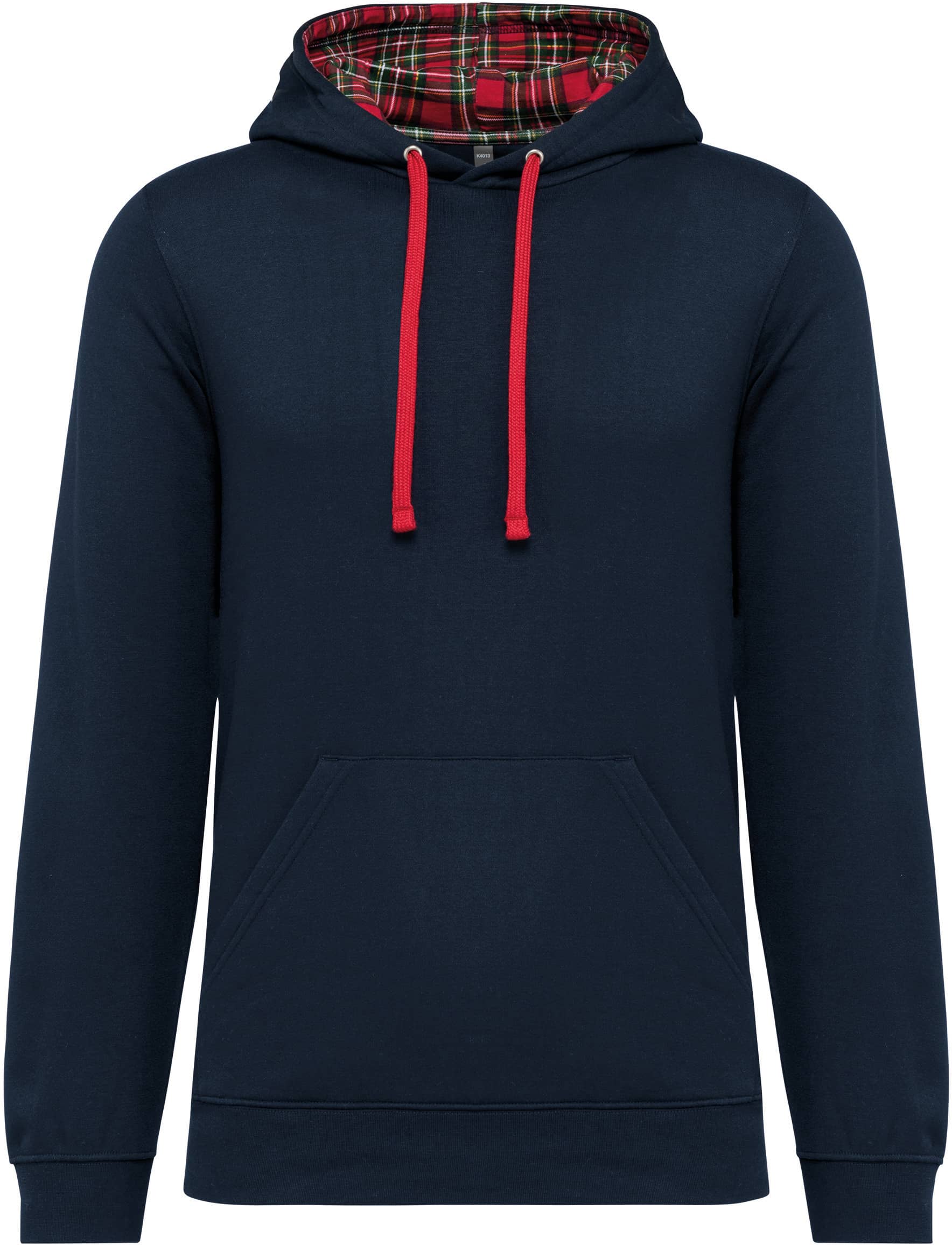 Unisex-Kapuzensweatshirt mit kontrastfarbener Kapuze und Motiven