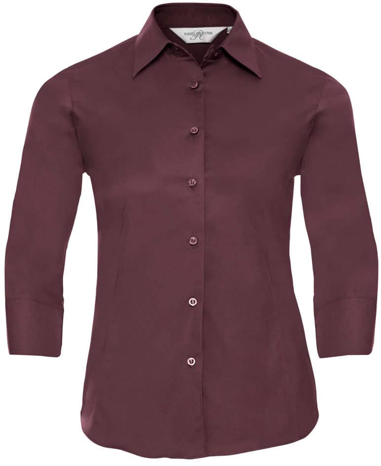 Ladies' Long Sleeve Classic Pure Cotton Poplin Shirt