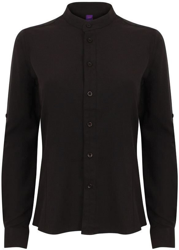Ladies´ Mandarin Shirt Roll Tab Sleeve