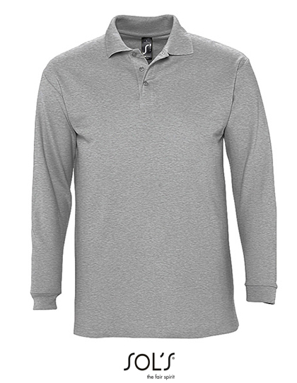 Schweres Herren Langarm-Poloshirt "Winter II"