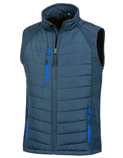 Atmungsaktive recycelte Herren-Steppweste "Compass" mit Stehkragen