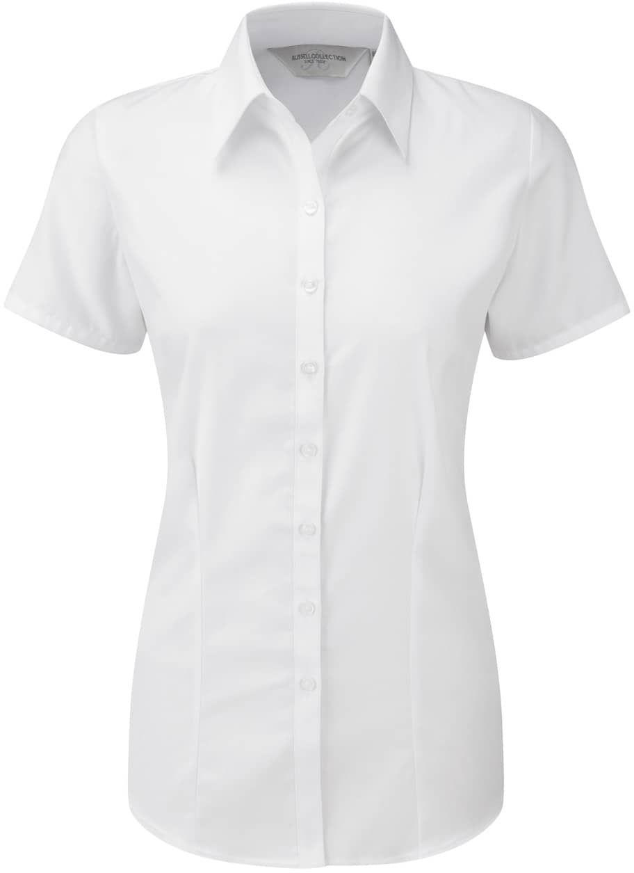Ladies' Short Sleeve Tailored Herringbone Shirt