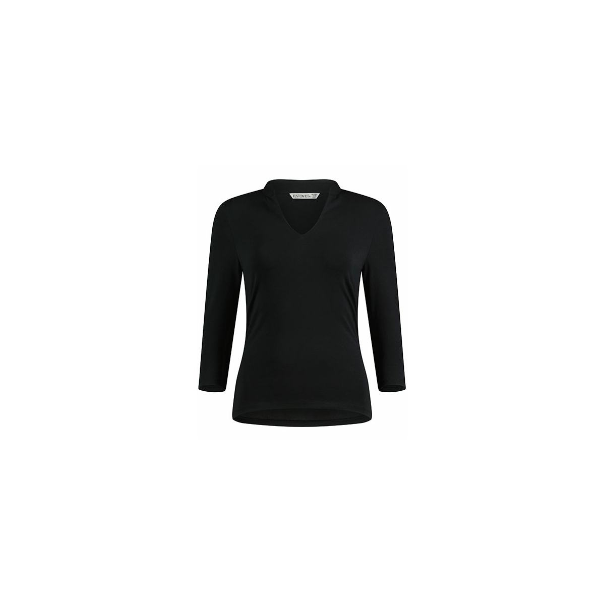 Regular Fit Mandarin Collar Top 3/4 Sleeve