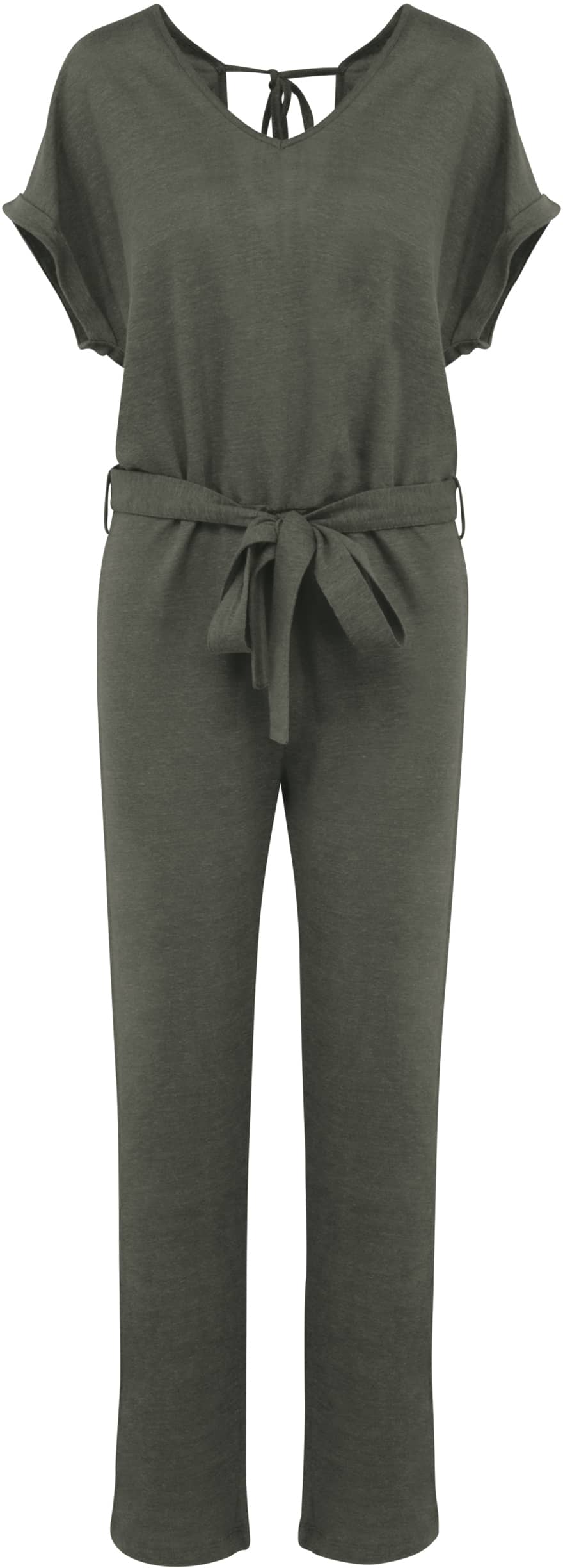 Overall aus Leinenstrickstoff mit kurzen Ärmeln für Damen
