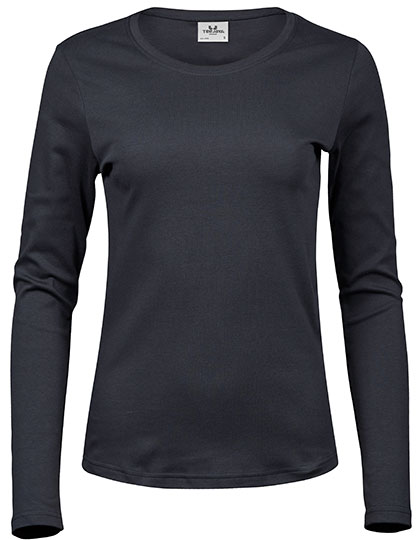 Schmal geschnittenes Damen Interlock-Longsleeve aus Bio-Baumwolle