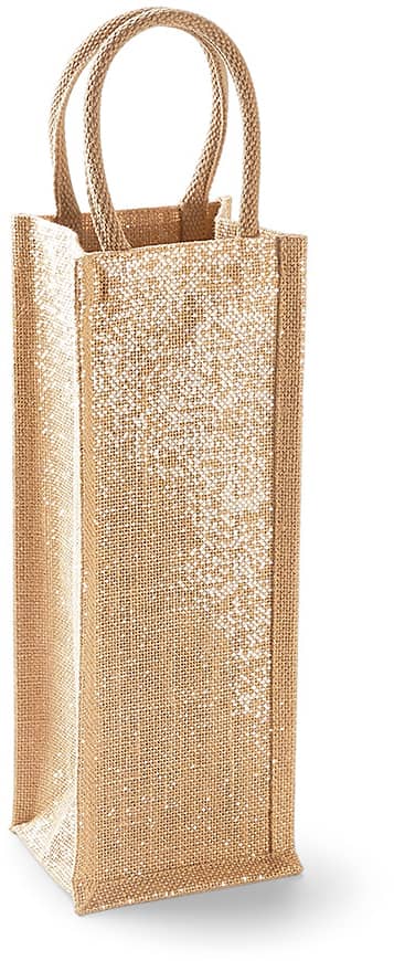 Shimmer Jute Bottle Bag