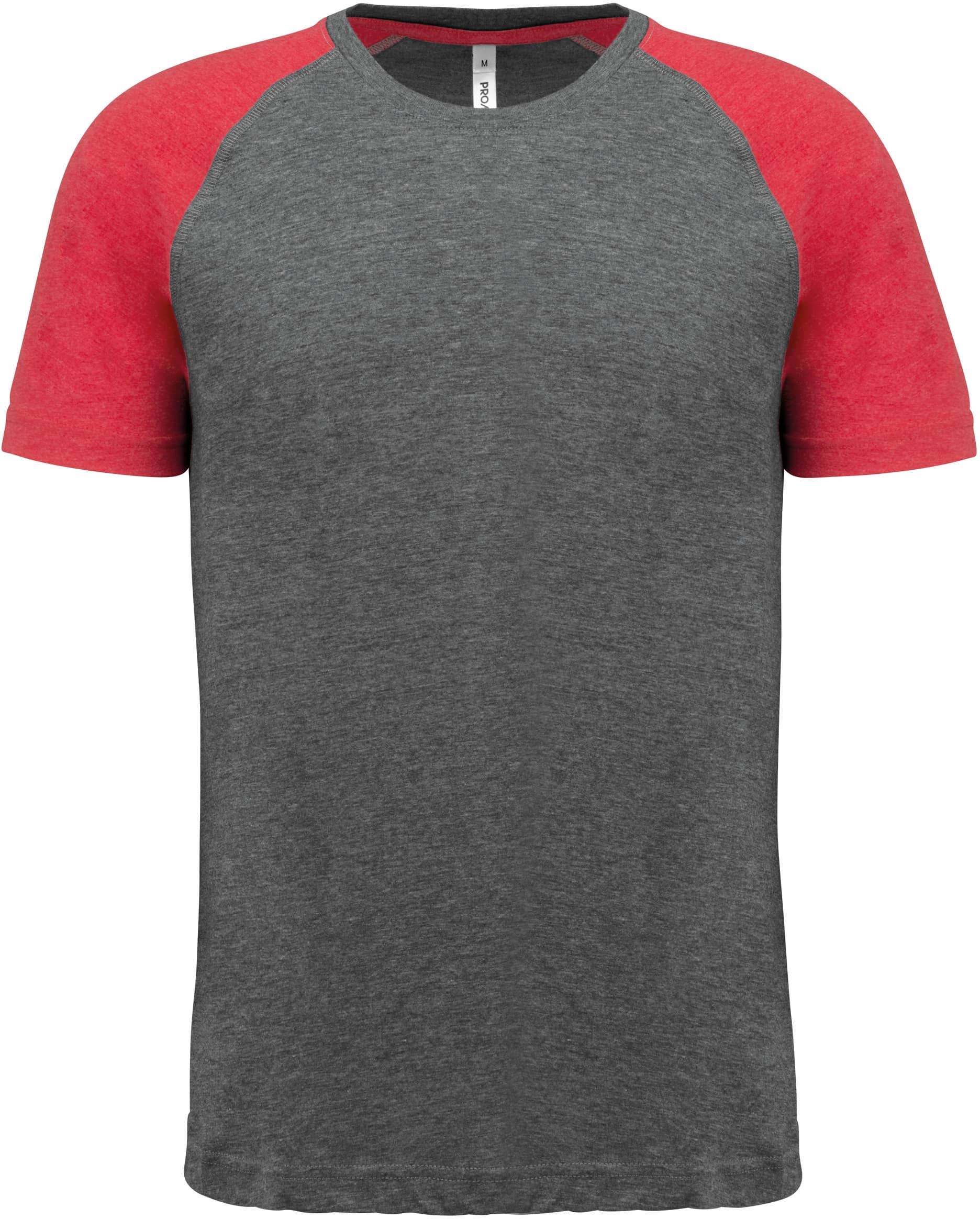 Zweifarbiges Triblend Sport-T-Shirt mit kurzen Ärmeln für Erwachsene