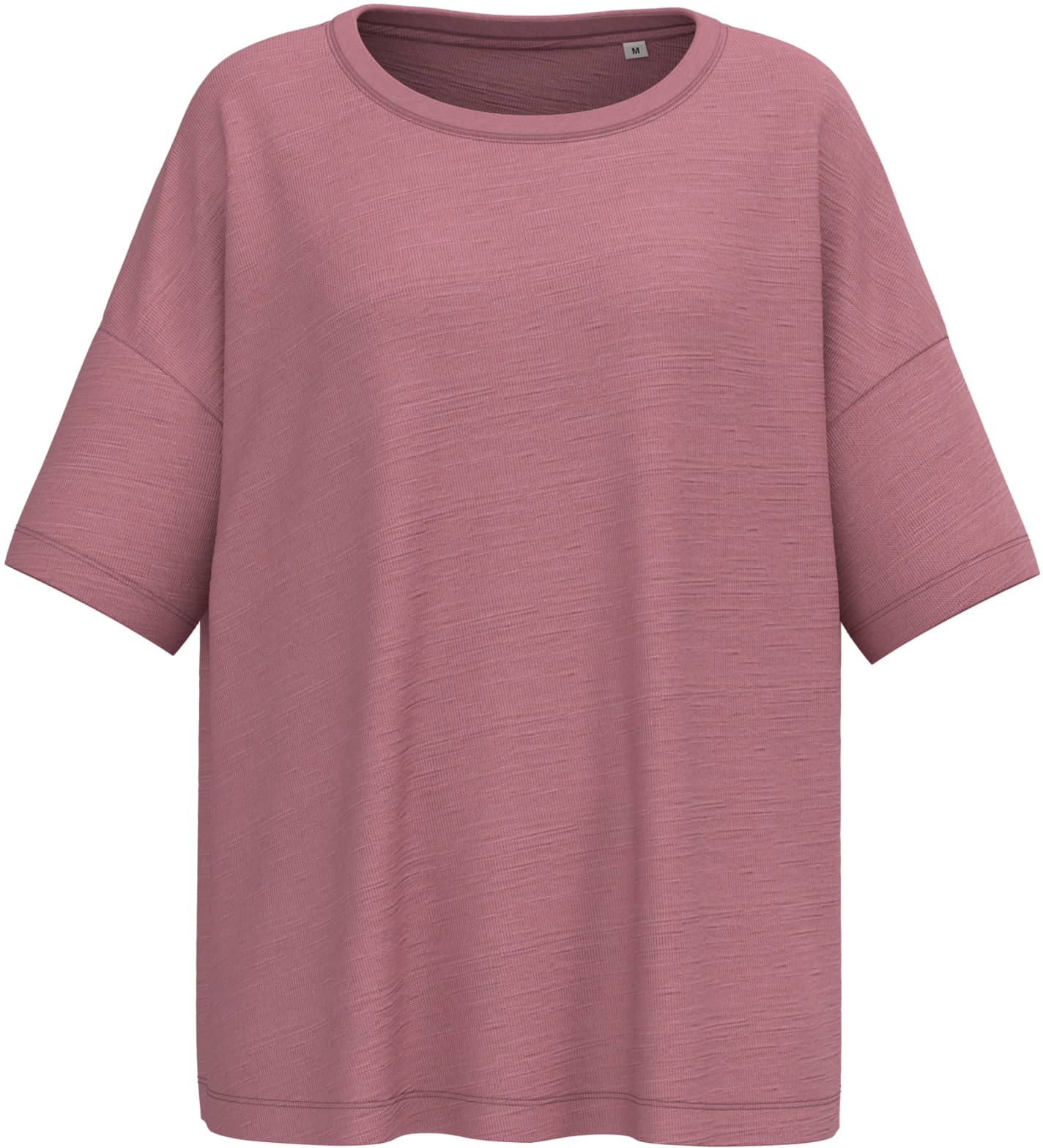 Umweltfreundliches Damen-Slub-Oversize-T-Shirt mit überschnittenen Schultern
