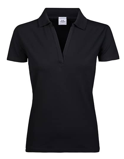 Elastisches Premium Damen V-Neck-Poloshirt aus Bio-Baumwolle