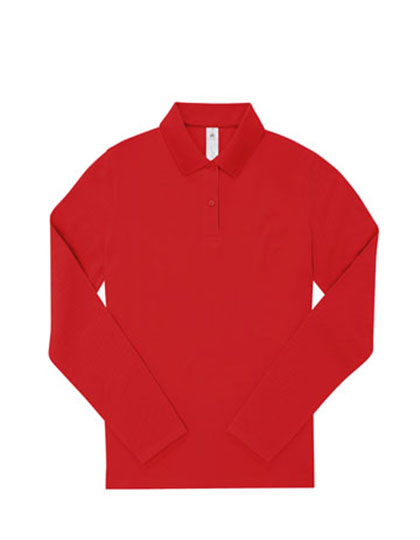 Damen Langarm-Poloshirt aus nachhaltigerer Baumwolle