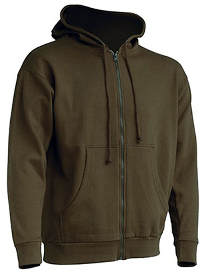 Flauschiger Herren Zip-Hoodie mit Kängurutasche