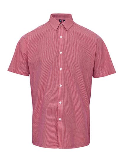 Men´s Microcheck (Gingham) Short Sleeve Cotton Shirt