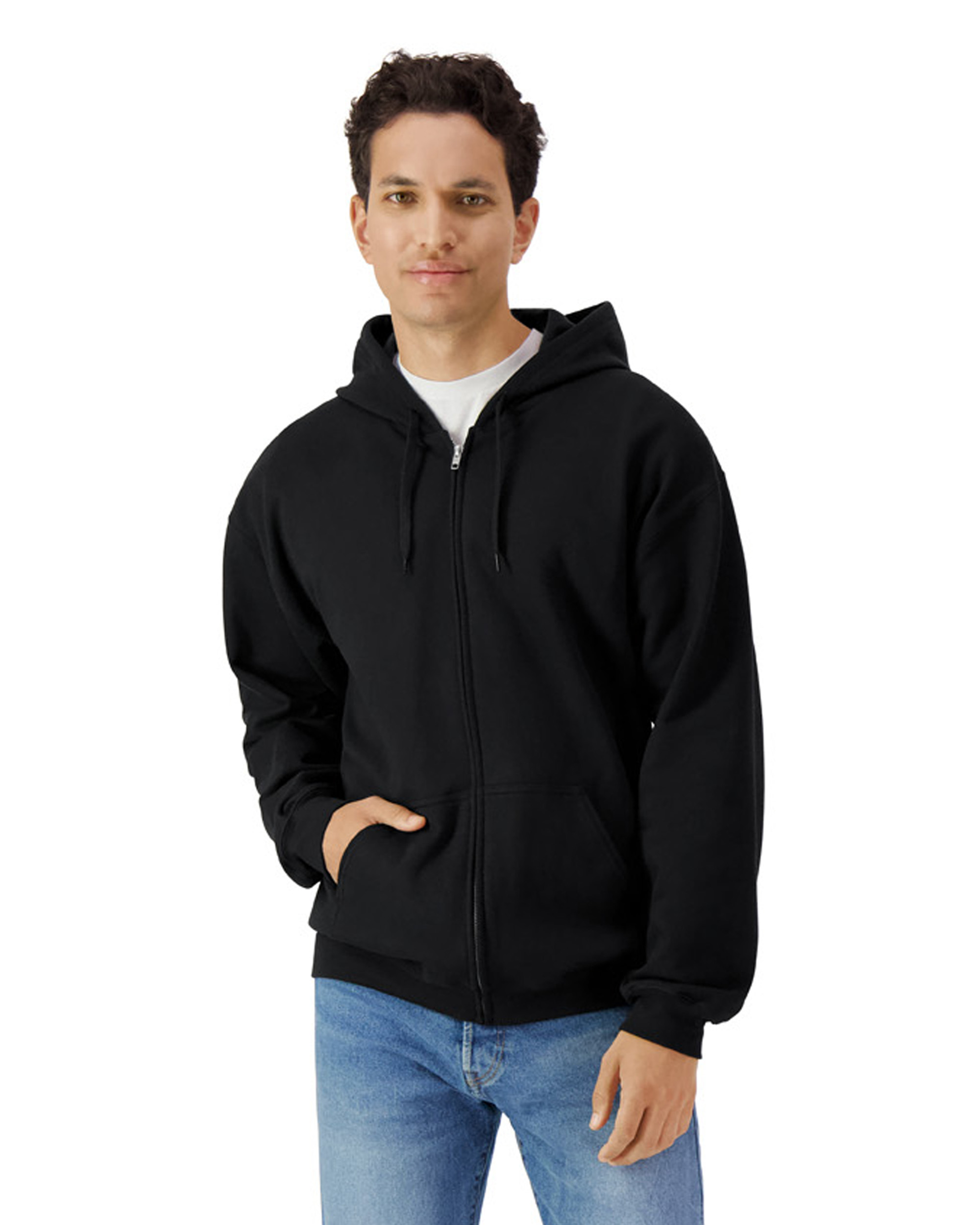 Softstyle® Midweight Fleece Adult Full Zip Hooded Sweatshirt