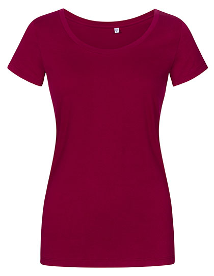 Schmal geschnittenes leichtes Damen-T-Shirt mit Scoop-Ausschnitt
