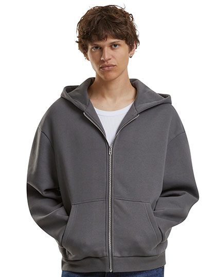 Oversized Unisex-Zip-Hoodie mit überschnittenen Schultern