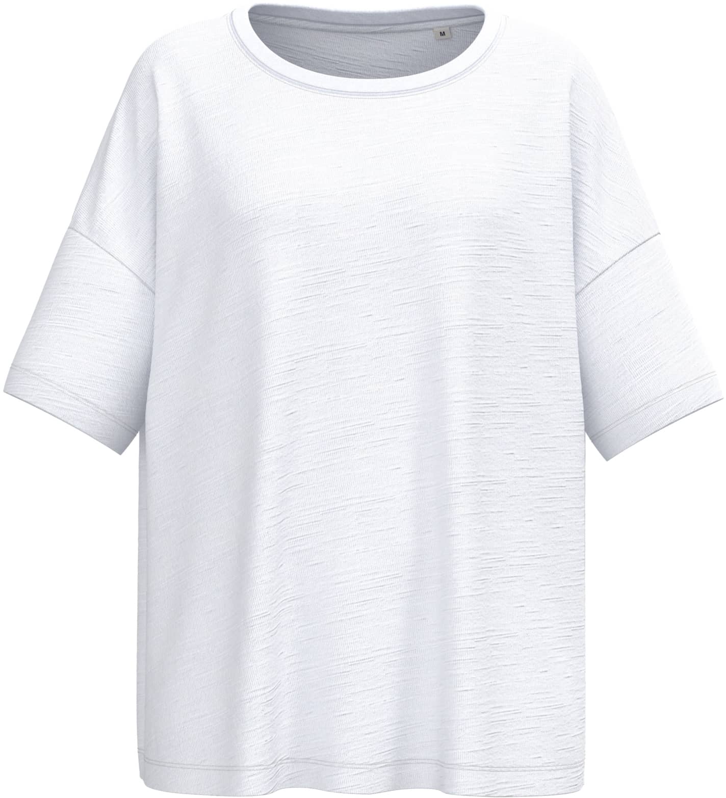 Umweltfreundliches Damen-Slub-Oversize-T-Shirt mit überschnittenen Schultern