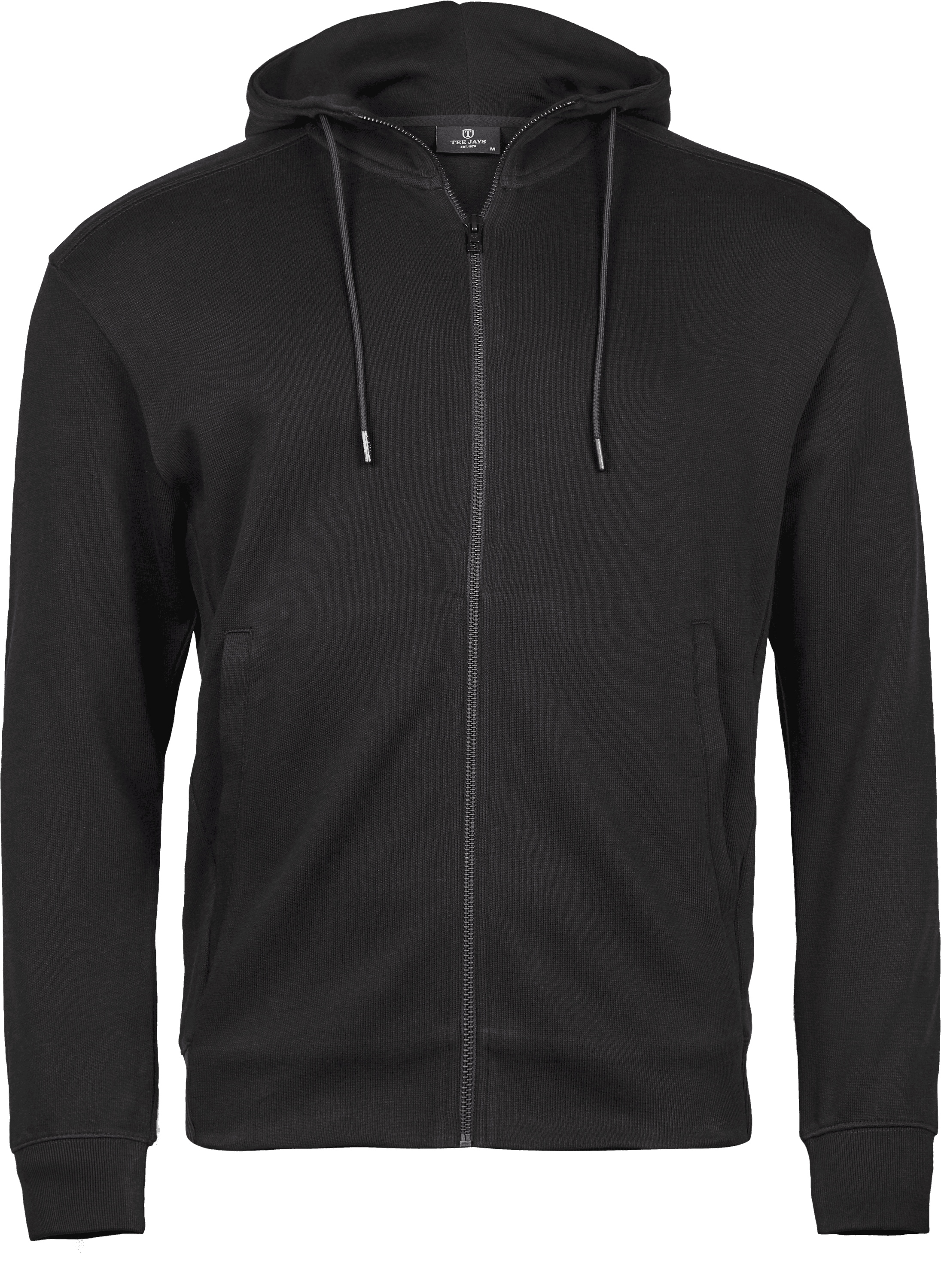 Ribbed Interlock Hooded Full Zip