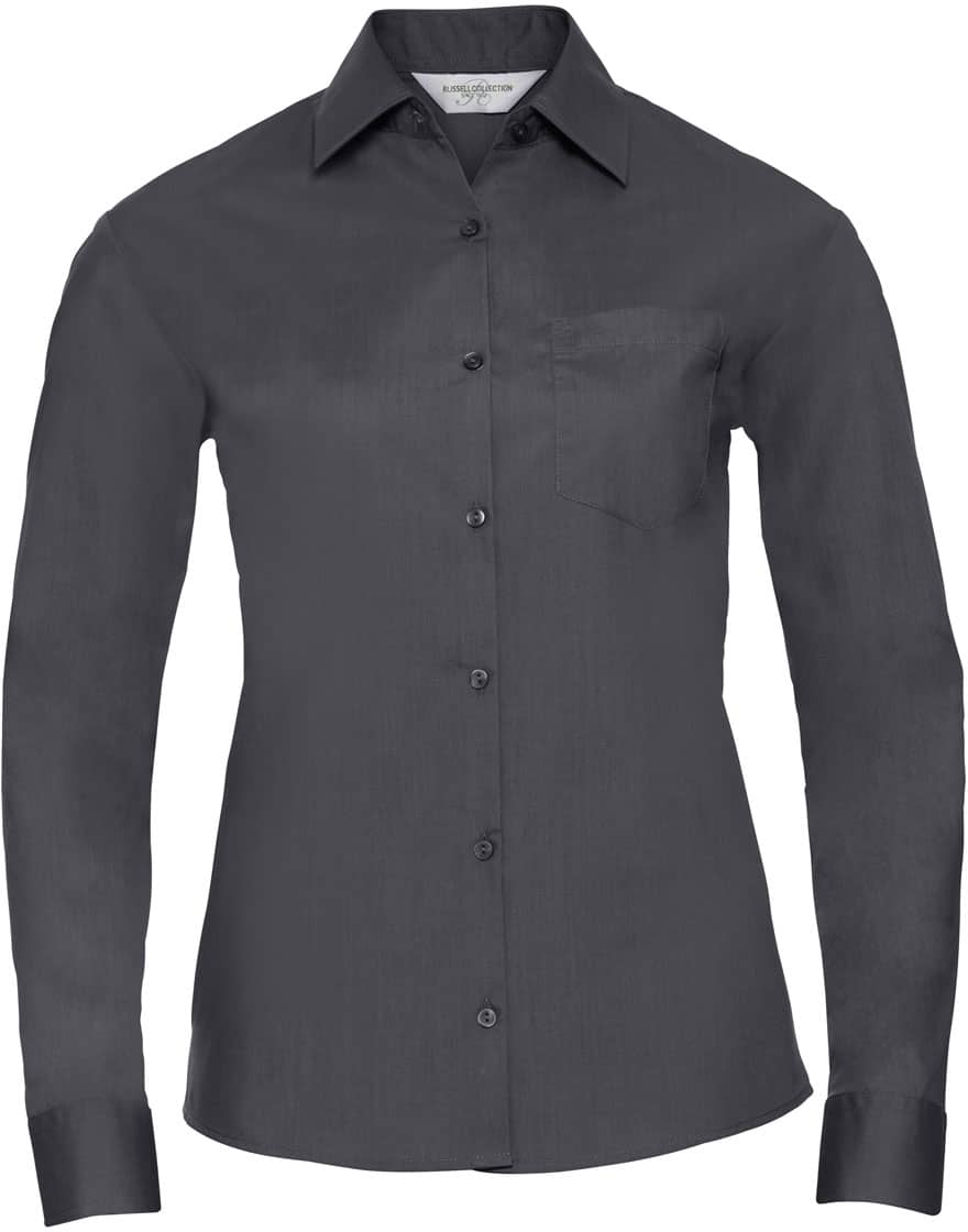 Ladies' Long Sleeve Classic Polycotton Poplin Shirt