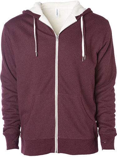 Unisex Sherpa Lined Zip Hooded Jacket