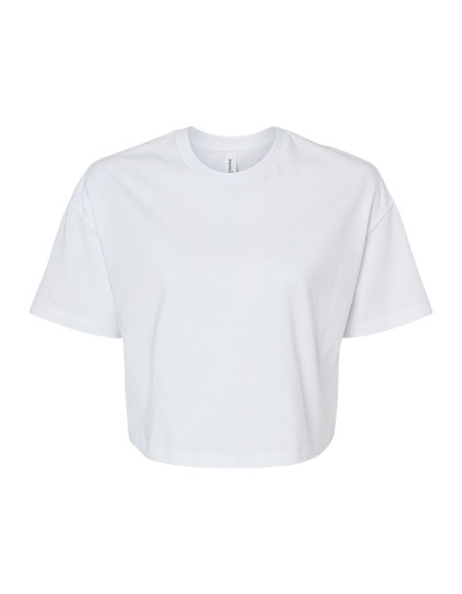 Damen Cropped T-Shirt mit übergroßen Ärmeln
