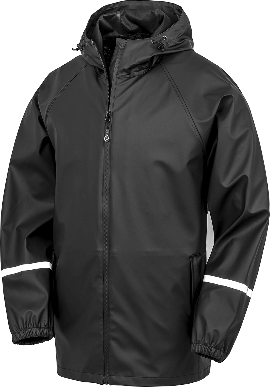 Prism PU Waterproof Jacket with Reflective Bands & Recycled Backing