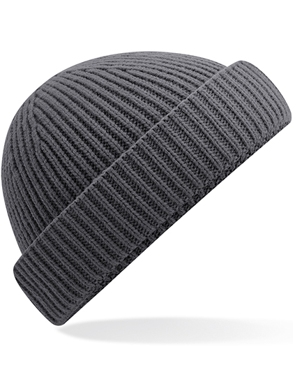 Recycelter Grob-Ripp Beanie im Hafenarbeiter-Stil