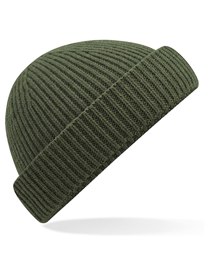 Recycelter Grob-Ripp Beanie im Hafenarbeiter-Stil