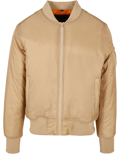 Modische Herren-Bomberjacke mit orangenfarbenem Innenfutter