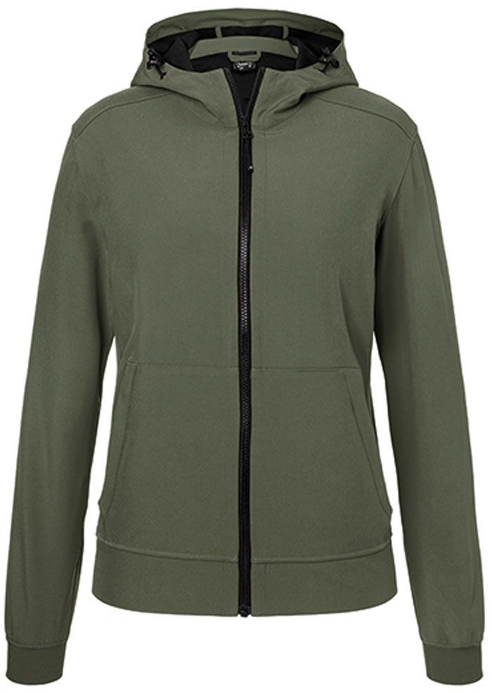 Damen-Softshelljacke Bionic-Finish-Eco und Kängurutasche