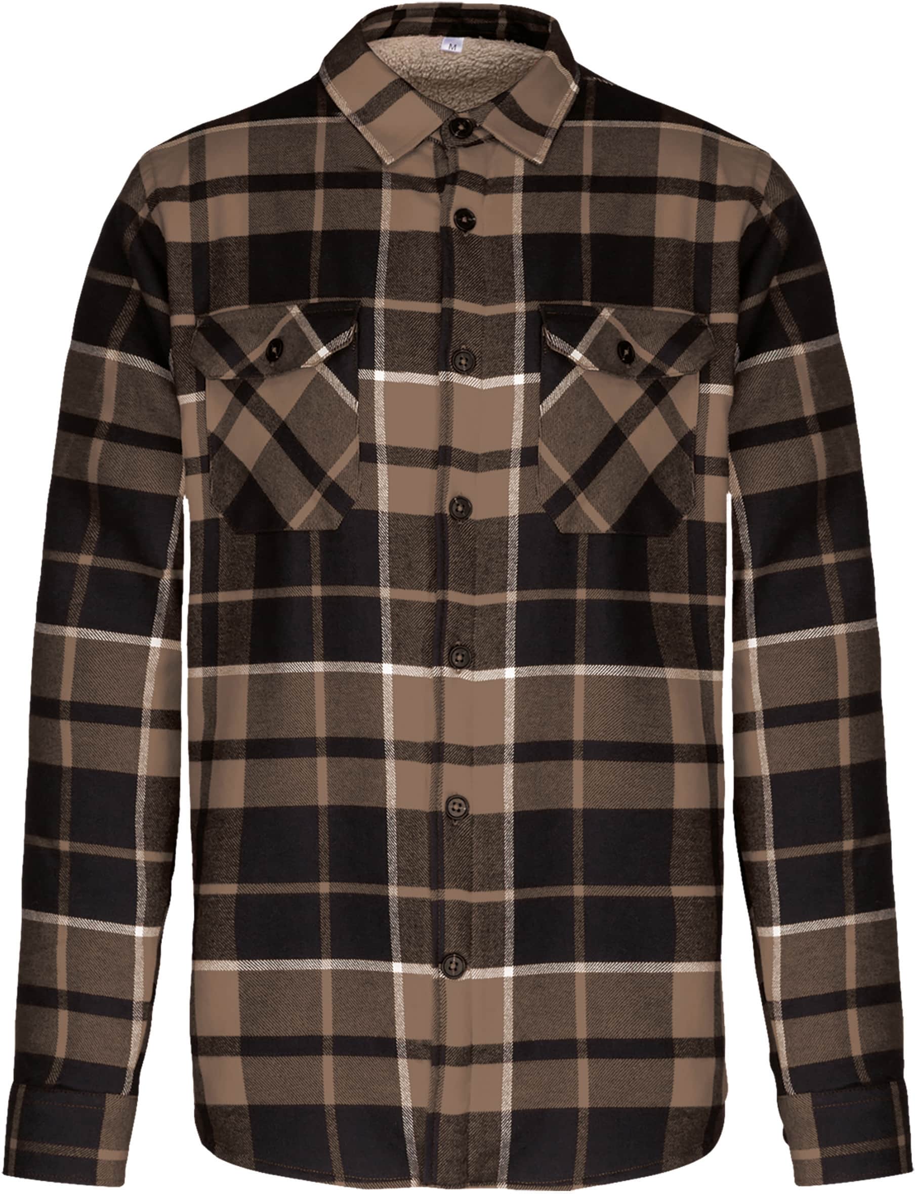 Karo-Hemdjacke mit Sherpa-Futter