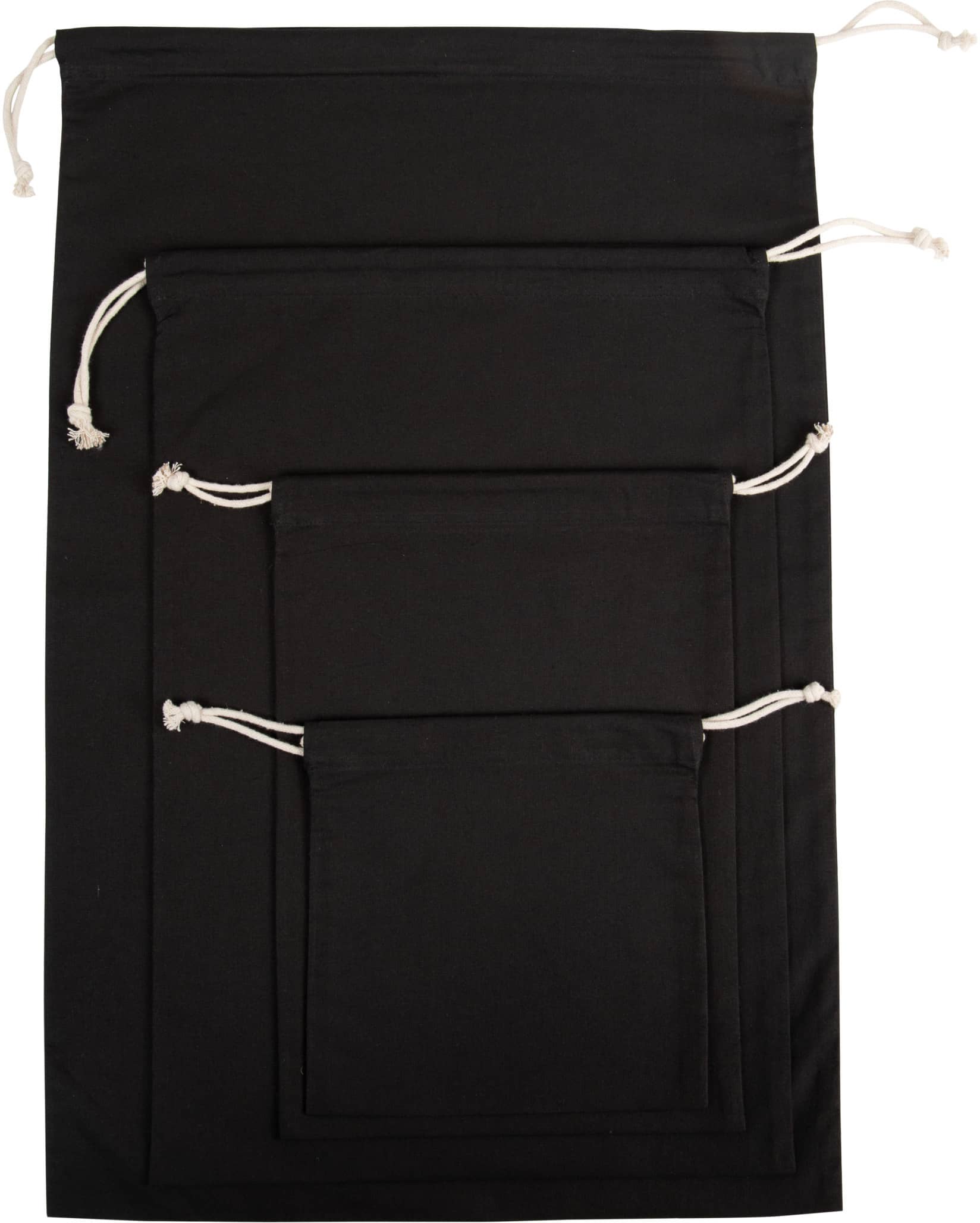 Kordeltasche aus biologischer Baumwolle - Small - Black
