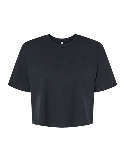 Damen Cropped T-Shirt mit übergroßen Ärmeln