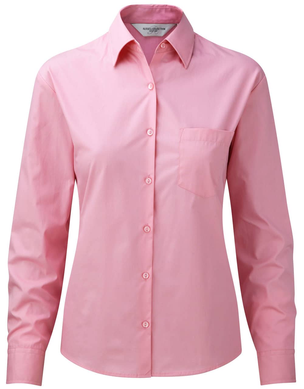 Ladies' Long Sleeve Classic Pure Cotton Poplin Shirt