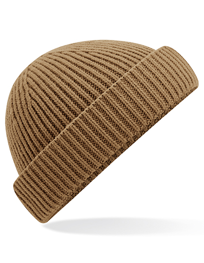 Recycelter Grob-Ripp Beanie im Hafenarbeiter-Stil