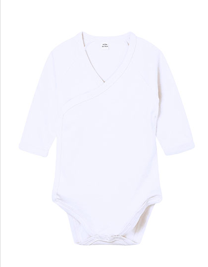 Kimono Baby-Langarm-Strampelanzug aus Bio-Baumwolle