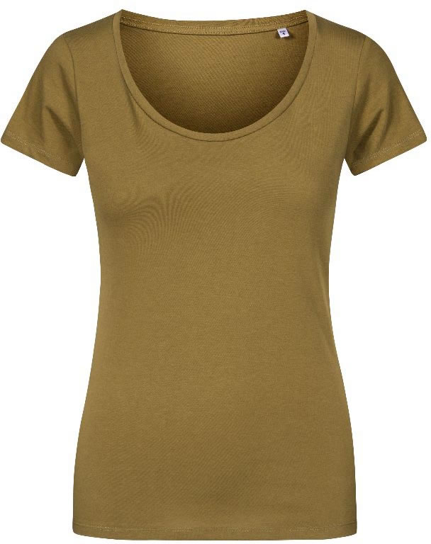 Schmal geschnittenes leichtes Damen-T-Shirt mit Scoop-Ausschnitt