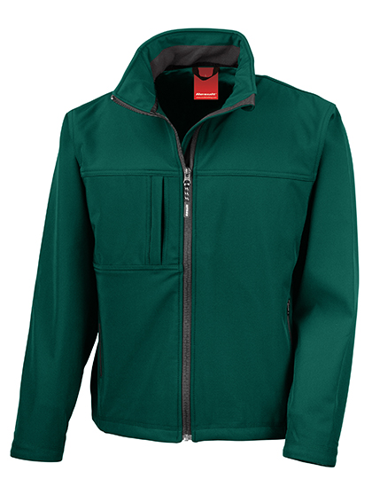 3-lagige klassische Herren-Softshelljacke mit Brusttasche - 8.000 mm