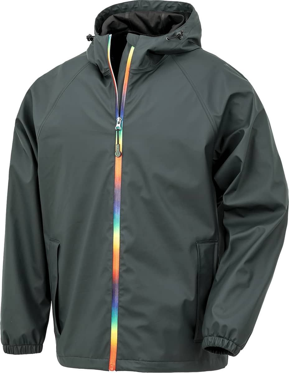 Rainbow Prism PU Waterproof Jacket With Recycled Backing