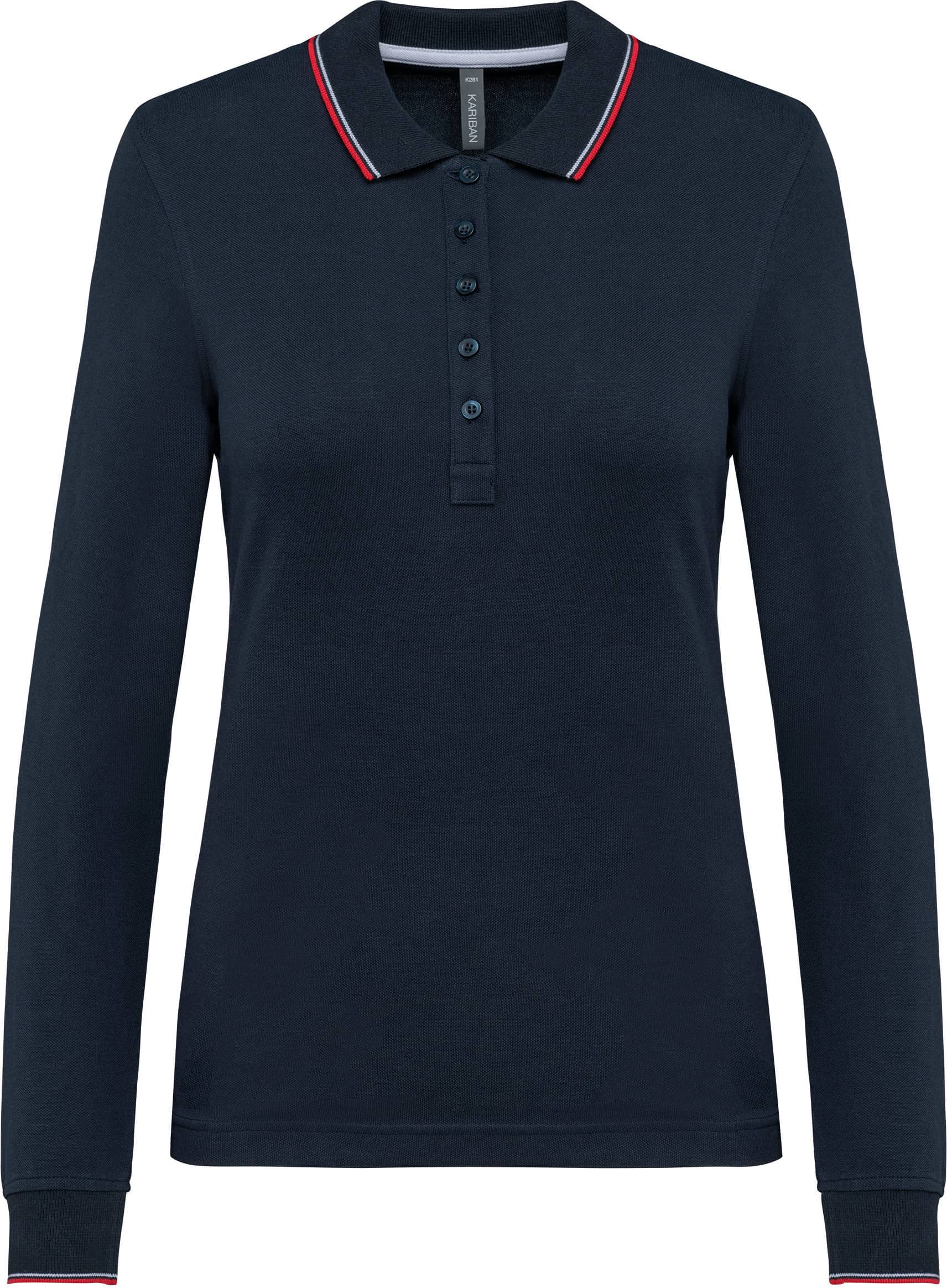 Langarm-Polohemd aus Piqué für Damen