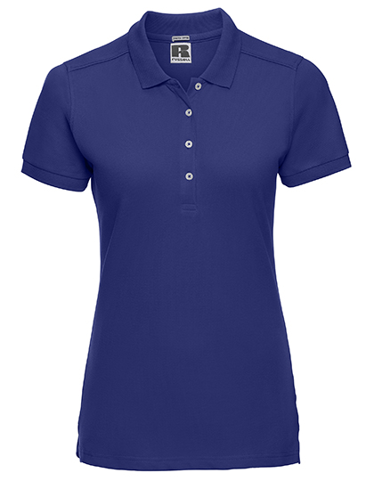 Elastisches länger geschnittenes figurnahes Damen-Poloshirt