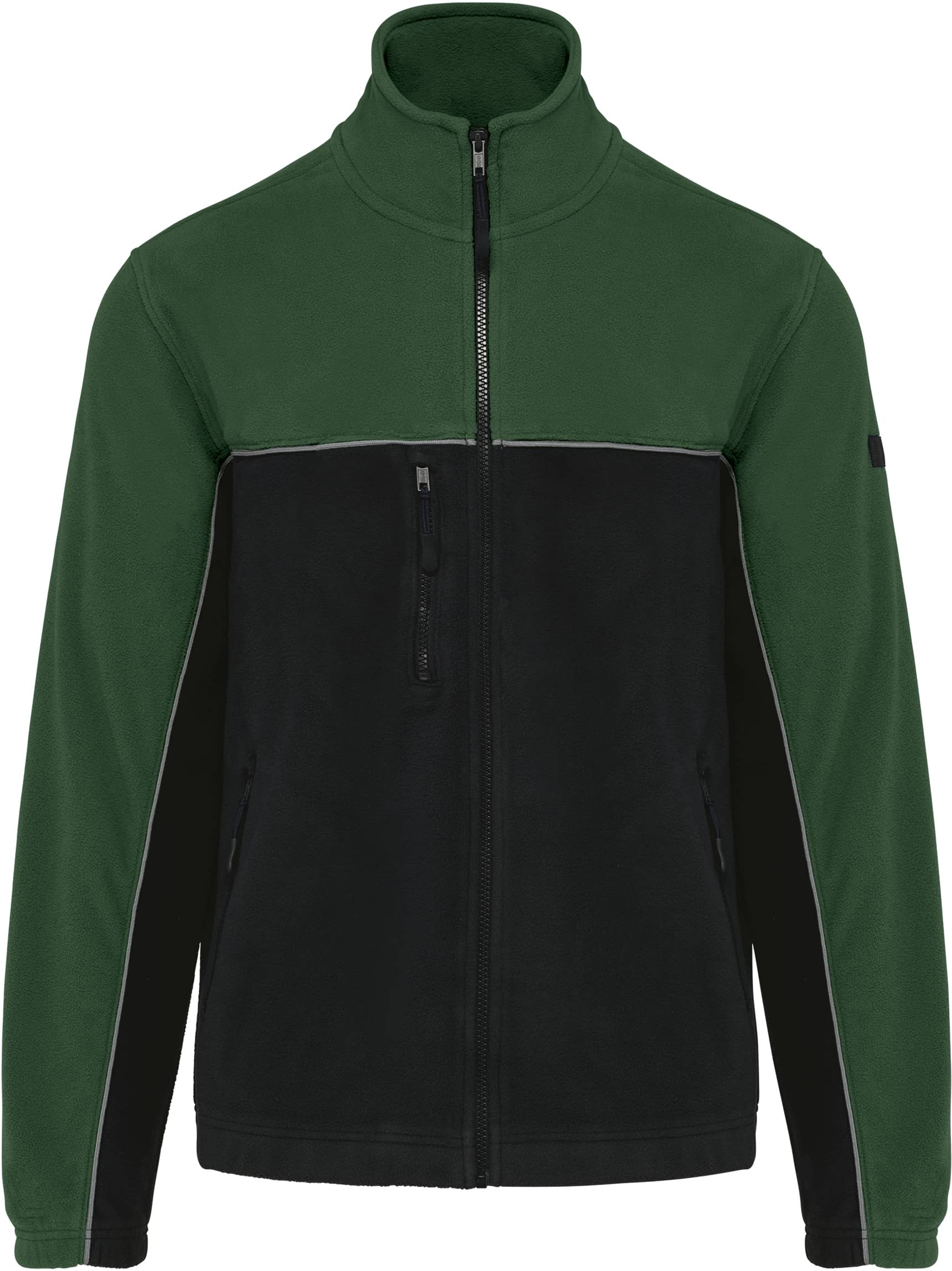 Zweifarbige, umweltfreundliche Unisex-Fleecejacke